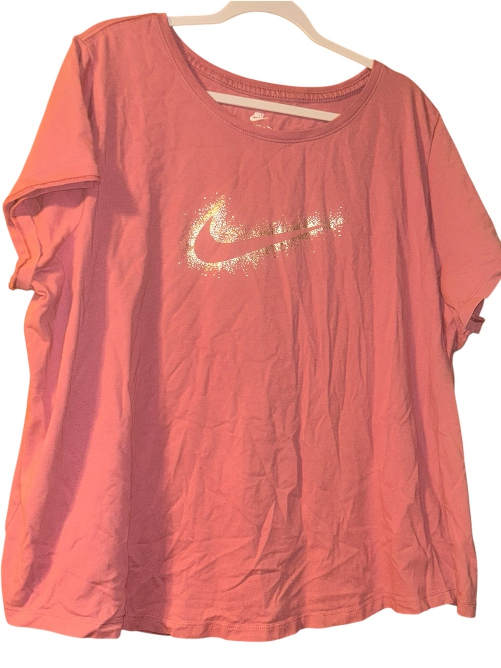 WOMEN nike pink/silver Tshirt tee plus size 3X